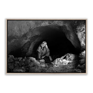 Joseph protector of Jesus Christ. 'Father' realistic Christian art photo on metal with silver frame by Reflections of Christ.