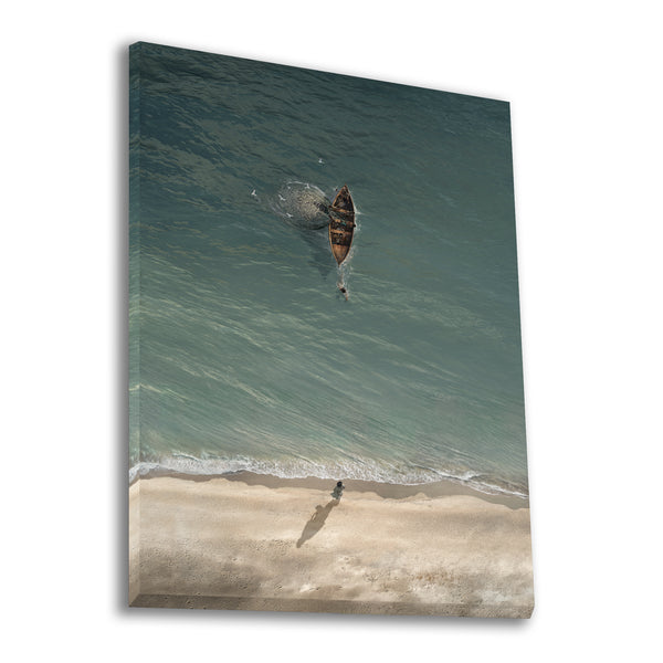 Jesus Christ 'Heart Overboard' shore scene. Modern Christian art work on canvas by Reflections of Christ.