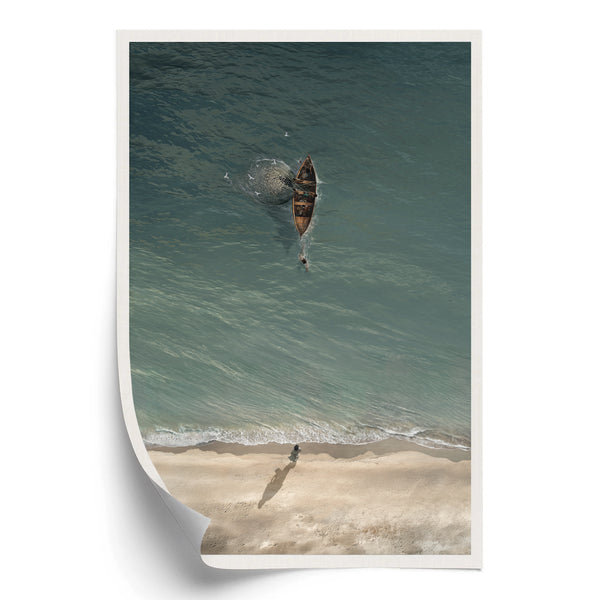 Jesus Christ 'Heart Overboard' shore scene. Modern Christian art work on canvas by Reflections of Christ.