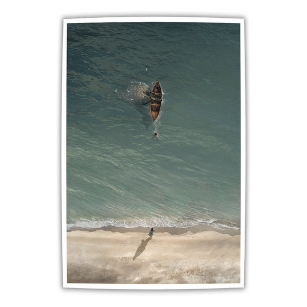 Jesus Christ 'Heart Overboard' shore scene. Modern Christian art work on canvas by Reflections of Christ.
