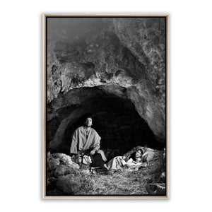 Joseph in prayer. 'Son' black and white realistic Christian art photo on metal with silver frame by Reflections of Christ.