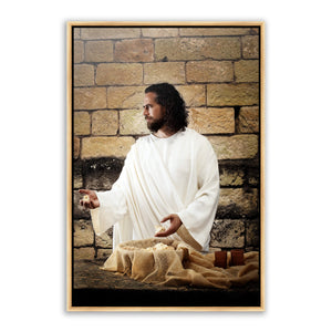 Jesus Christ preparing Communion. 'The Bread of Life' Christian art work on metal by Reflections of Christ.